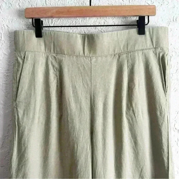 Torrid sage green linen blend wide leg ankle pants size 0 - Picture 8 of 14